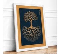 Roots and Branches Minimalist Framed Wall Art Print A4 White