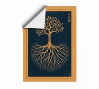 Roots and Branches Minimalist Unframed Wall Art Print A2 (59.4×42cm), Wall Decor for Living Room, Bedroom, Office & Home, Art Gift