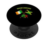 Roots And Rhythm Irish Jamaican Crossed Flags Heritage PopSockets Adhesive PopGrip