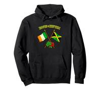Roots And Rhythm Irish Jamaican Crossed Flags Heritage Pullover Hoodie