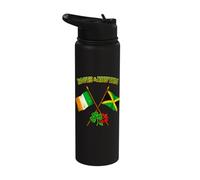 Roots and Rhythm Irish Jamaican Crossed Flags Heritage Stainless Steel Insulated Water Bottle
