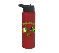 Roots and Rhythm Irish Jamaican Crossed Flags Heritage Stainless Steel Insulated Water Bottle