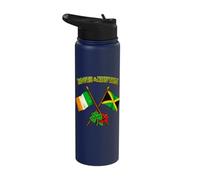 Roots and Rhythm Irish Jamaican Crossed Flags Heritage Stainless Steel Insulated Water Bottle