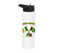 Roots and Rhythm Irish Jamaican Crossed Flags Heritage Stainless Steel Insulated Water Bottle