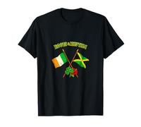 Roots and Rhythm Irish Jamaican Crossed Flags Heritage T-Shirt