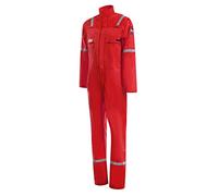Roots Lightweigh Welders Overalls, Flamebuster 2 Flame Resistant Reflective Mens Boilersuit Coveralls - RO28090 - Red 46"