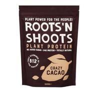 Roots 'n Shoots Vegan Protein Powder Shake with Added B12 | 500g | 24g Protein | Complete Amino Acid Profile with BCAAs | Sugar Free | Dairy Free | All Natural | (Cacao/Chocolate)