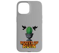 Roots of Ruin Cracked Urn and Cactus Dark Gothic Blackbird Case for iPhone 15