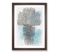 Roots of The Tree in Abstract Framed Print | A2 Walnut Framed Wall Art | Ready to Hang | Abstract Floral Picture | Living Room Bedroom Lounge Office