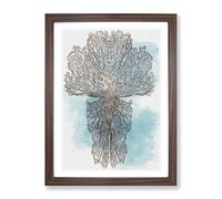 Roots Of The Tree In Abstract Modern Framed Print | A2 Walnut Framed Wall Art | Ready to Hang | Abstract Floral Picture | Living Room Bedroom Lounge Office