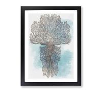 Roots Of The Tree In Abstract Modern Framed Print | A4 Black Framed Wall Art | Ready to Hang | Abstract Floral Picture | Living Room Bedroom Lounge Office