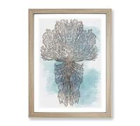 Roots Of The Tree In Abstract Modern Framed Print | A4 Oak Framed Wall Art | Ready to Hang | Abstract Floral Picture | Living Room Bedroom Lounge Office