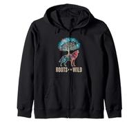 Roots of the Wild Wolf with Cosmic Tree Zip Hoodie