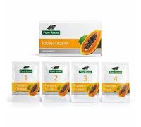 Roots Papaya Facial Kit Pouch 4 Step | Tan Removal & Brightening Facial | Cleanser, Scrub, Cream & Pack | Pack of 3 (40 g) | All Skin Types