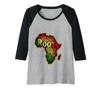 ROOTS Reggae Clothing Africa Rastafarian Art Haile Selassie Raglan Baseball Tee