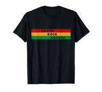 Roots Rock Reggae Rasta Red Gold & Green Striped Horizontal T-Shirt