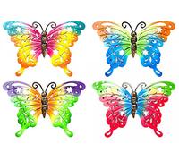 Roots & Shoots 4 x Metal Butterfly Garden Hanging Wall Plaque Ornament Decoration Butterflies
