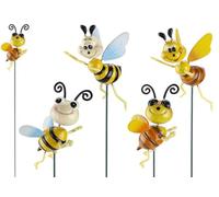 Roots & Shoots Happy Bees with Movable Wings for Garden Decoration - Set of 4