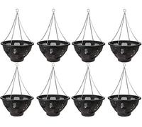 Roots & Shoots (Set of 8) 14" Easy Bloom Hanging Baskets Large Outdoor Garden Flower Planter