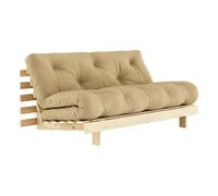 Karup - Roots 140 Sofa Bed With Mattress, Raw / Wheat Beige - Wheat beige
