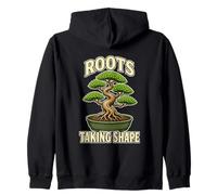 Roots Taking Shape Bonsai Plant Zip Hoodie