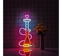 Roouneon Hookah Neon Sign for Wall Décor with Dimmable Switch LED Neon Signs Light