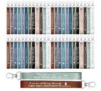 Roowest 120 Pcs Fathers Day Christian Bible Verse Keychains Bulk Inspirational Scriptures Religious Gift for Men Women, Dark Color