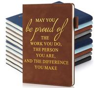 Roowest 20 Pcs Cheer Gifts Bulk for Team Employee Appreciation Inspirational A5 Leather Notebooks May You Proud of The Work Journals Thank You Notebook for Nurse Vet Tech Week Volunteer(Classic)