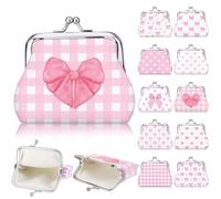 Roowest 30 Pack Christian Coin Purse Bulk for Women Bible Verse Religious Kiss Lock Change Purses Inspirational Vintage Mini Travel Pouches Wallet Bag for Mother Teacher Church Gift, pink, Pink Bow