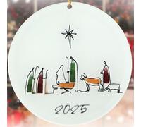 Roowest Nativity Christmas Ornaments 2025 Nativity Scene Ornaments for Christmas Tree The Birth of Jesus Acrylic Hanging Decoration Religious Gift for Christian with Red Gift Box