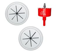 ROOWINTOO TV Cord Hider in Wall Cable Management Kit for TV, Behind Wall TV Wire Kit Cable Hider,Includes 2 Pass-Throughs and Hole Saw Drill Attachment