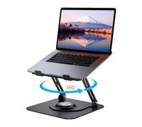 RooxiLoo Laptop Stand with 360° Rotating Base, Height-Adjustable, Ergonomic, Ventilated, Compatible with MacBook Pro/Air, All Laptops 10-17 Inches, Black