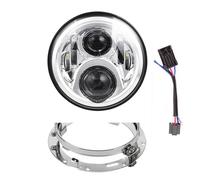 Ropaix 7" Inch For Motor LED Headlight + 2 X 4 1/2" Fog Light Passing Lamps With Adapter Ring For Street For Glide For FLHX Fog Headlamp Motorcycle Front Headlight(7 inch and bracket C)