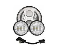 Ropaix 7" Inch For Motor LED Headlight + 2 X 4 1/2" Fog Light Passing Lamps With Adapter Ring For Street For Glide For FLHX Fog Headlamp Motorcycle Front Headlight(Chrome set)