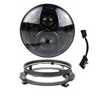 Ropaix 7" Inch For Motor LED Headlight + 2 X 4 1/2" Fog Light Passing Lamps With Adapter Ring For Street For Glide For FLHX Fog Headlamp Motorcycle Front Headlight(7 inch and bracket B)