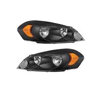 Ropaix Car Headlamp For Chevy For Impala 2006-2013 Daytime Running Light With Amber Reflector Headlamp Headlight Assembly Headlight Assembly(Black Amber corner)