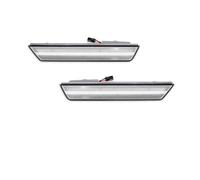 Ropaix Rear Bumper Tail Light For Dodge For Challenger 2008-2014 LED Side Marker Lights Dual Row Amber Front Red Rear Side Fender Reflector Fog Light Reflector(2xRear Red Clear)