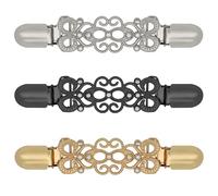 ROPAKED 3 Pcs Cinch Clips Vintage Sweater Clips Dress Clip Back Cinch Shawl Cardigan Collar Clip to Tighten Dress Pant Waist Tightener for Women, Currency, Metal, no gemstone