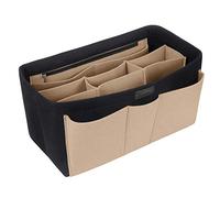 Ropch Felt Handbag Organiser Insert, Bag Pouch - Black and Beige/M