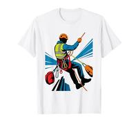 Rope Access Technician Ascending Descending Ropes Silhouette T-Shirt