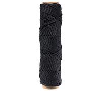 Rope and Cord Tarred Braided Nylon Line - Black Low Stretch Cord for All Outdoor Projects and Activities (1.5 mm, 100 feet)
