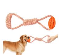 Rope Ball - Cotton + Rubber 35.5x12x5cm | Ball On Rope | Treat BallS Interactive Dog Toy For Chewing, Fetch, Tugging, Health, Mental Stimulation, Indoor And Outdoor Play, Training, And Daily P