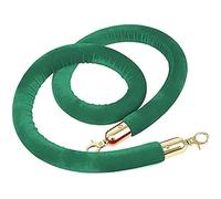 Rope Barrier Belt Green Velvet Stanchion With Gold Clasps 4/5Ft, Commercial VIP Queue, Crowd Control Ropes Safety For Grand Openings, Hanging(Green,5ft/155cm)
