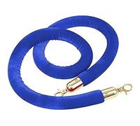 Rope Barrier Belt Green Velvet Stanchion With Gold Clasps 4/5Ft, Commercial VIP Queue, Crowd Control Ropes Safety For Grand Openings, Hanging(Blue,5ft/155cm)