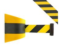 Rope barrier, Rope barrier tape, 5M Retractable Belt Barrier, Wall Mount Security Ribbon for Stanchion Queue Offices and Public Areas