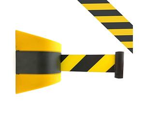 Rope barrier, Rope barrier tape, 5M Retractable Belt Barrier, Wall Mount Security Ribbon for Stanchion Queue Offices and Public Areas