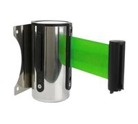 Rope Barriers Outdoor Stainless Steel Wall Mount Retractable Ribbon Queue Barrier Multicolor 3 meters(Green)