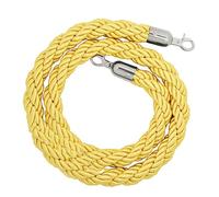 Rope Barriers, Queue Barrier Rope, 1/1.5/2/2.5M Queue Barrier Ropes with Silver Hook,Stanchion Rope,Crowd Control Rope,Braided Hemp Rope, Twisted Hemp Rope Queue Line Barrier/Yellow/2M