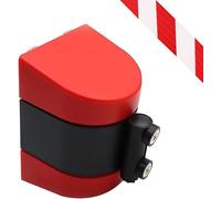 Rope Barriers, Retractable Barrier,Red Magnetic attraction Wall Mount Queue Belt, 2/3/5/10M magnetic Crowd Control, with mounting accessories