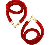Rope barriers,Velvet Rope, Crowd Control Barriers for Stanchion Posts Queue Pole, Rope Barrier with Silver Plated Hooks, Stanchion Queue Barrier Rope for for Crowd Control(Red a,3ft/90cm)